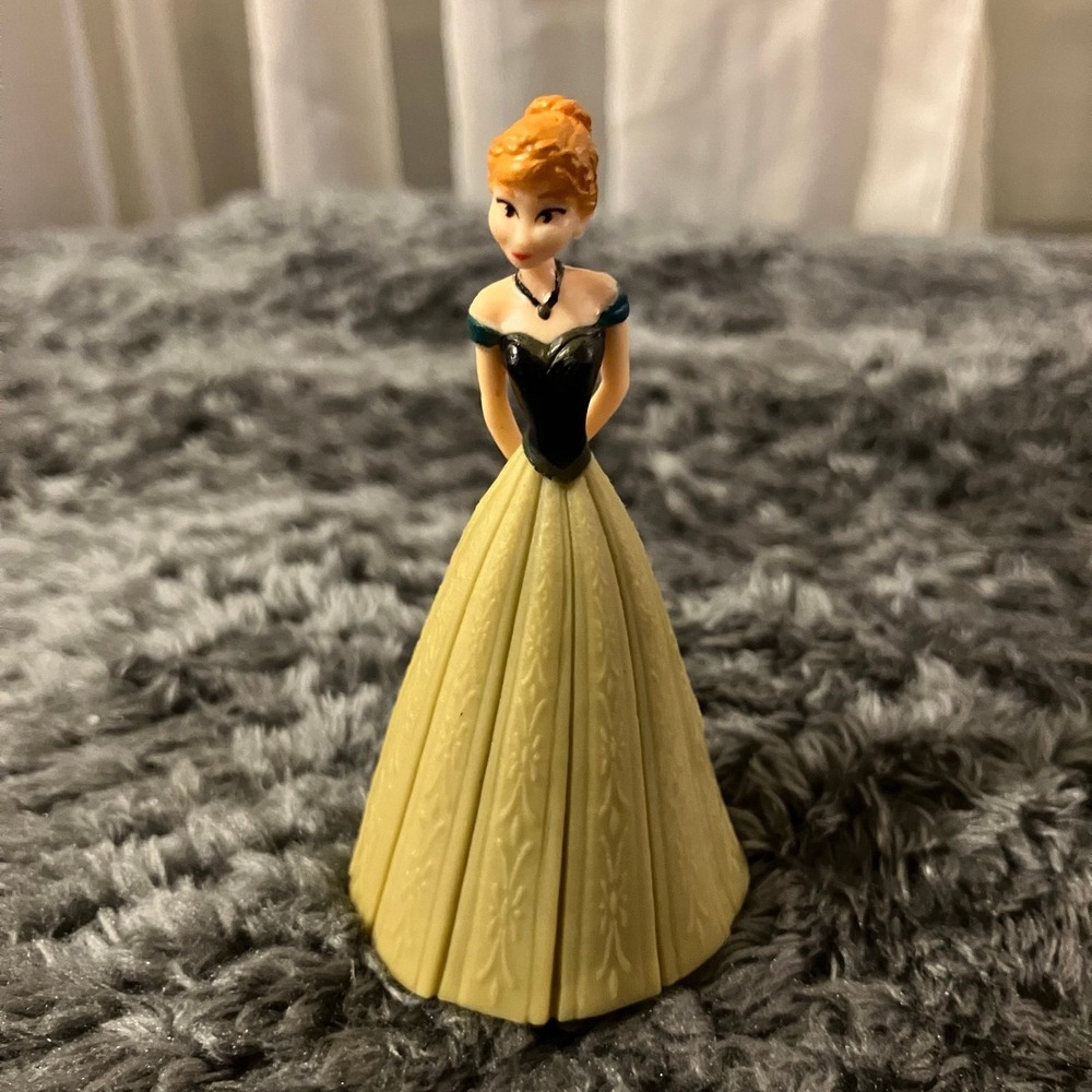 ANNA GREEN DRESS FROZEN DISNEY 3" ACTION FIGURE PVC TOY